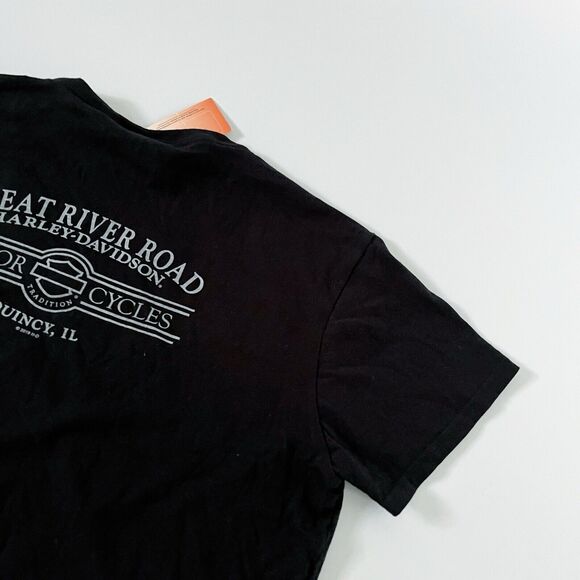 Harley-Davidson Motorcyles Womens XL US Marine Corps Black Graphic Tee Shirt Top - Picture 13 of 16